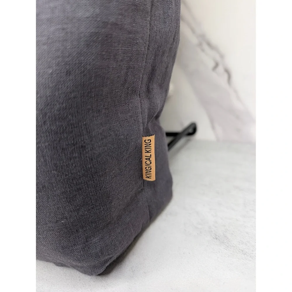 Quince European Linen Duvet Cover King Cal King Nightfall Blue Bedding